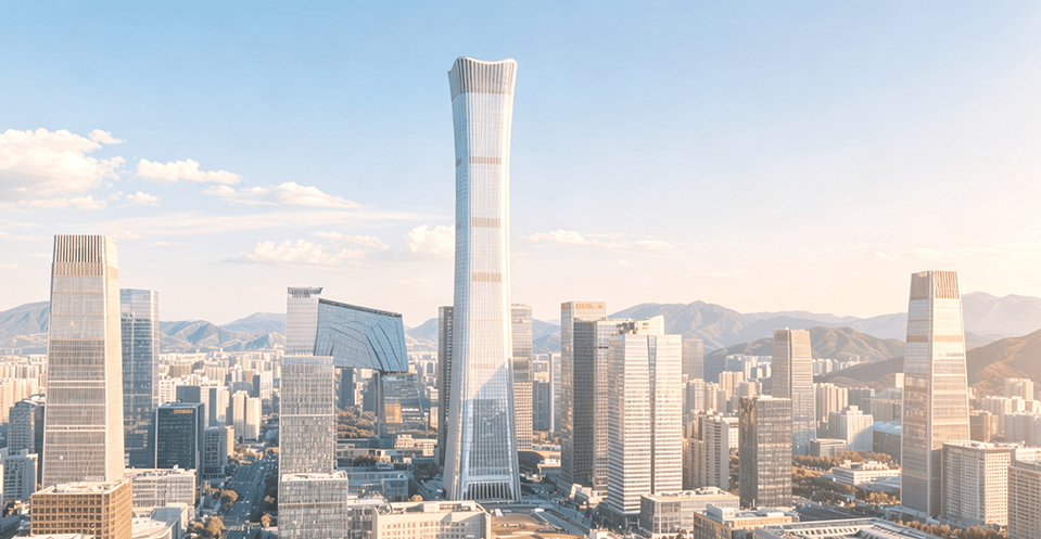 Beijing central business district skyline
